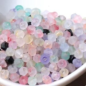 Transparent frosted fireball bead